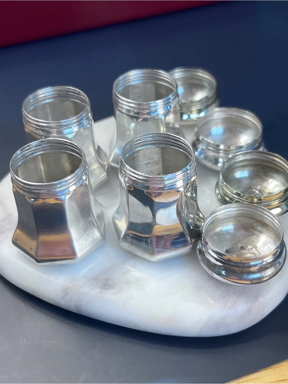 Cartier Vintage solid Sterling Silver salt and pepper shaker set in a box